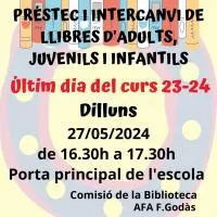 Sessió d'intercanvi i préstec de llibres.