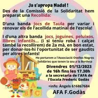 RECORDATORI RECOLLIDA SOLIDÀRIA DE JOCS, JOGUINES i MÉS!