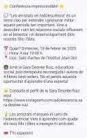 RECORDATORI FORMACIÓ: L'AMISTAT EN L'ADOLESCÈNCIA