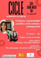 RECORDATORI: Xerrada adreçada a les famílies: Criança i parentalitat positiva.