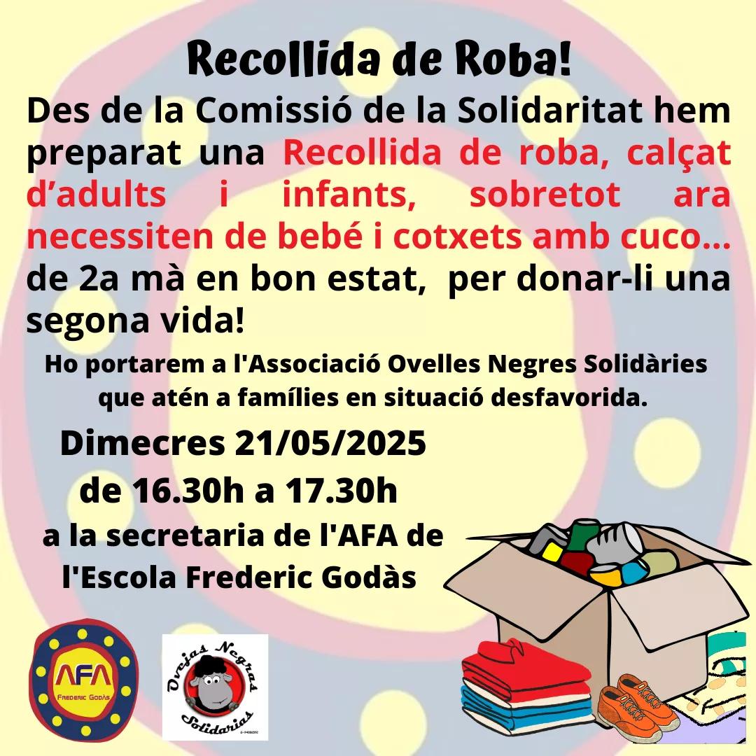 Recollida de roba i calçat d'adults i d'infants