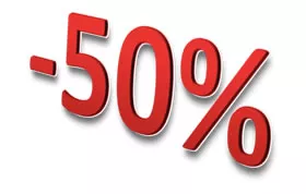 50 % DE DESCOMPTE