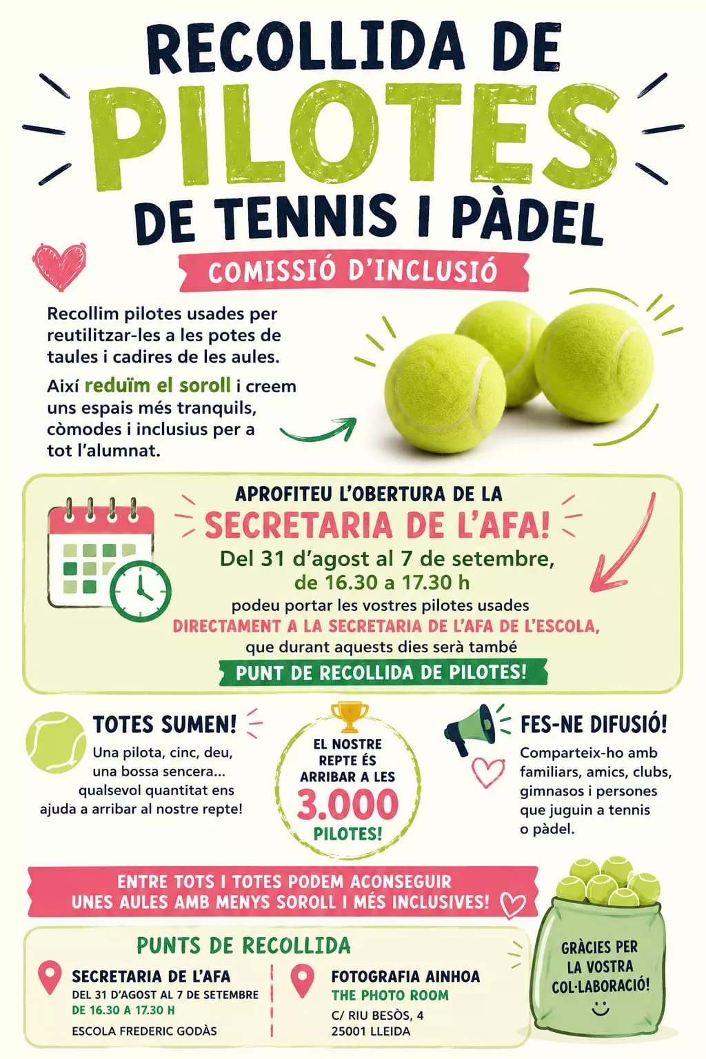 RECOLLIDA DE PILOTES DE TENNIS I PÀDEL