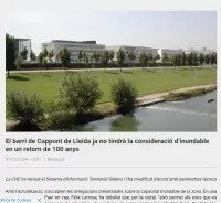 La revisió del Sistema de Información Territorial (SIT) de la CHE allibera Cappont de part de les limitacions per inundabilitat