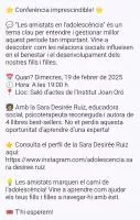 RECORDATORI FORMACIÓ: L'AMISTAT EN L'ADOLESCÈNCIA